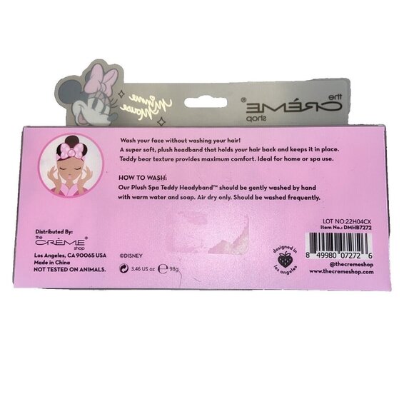 MINNIE MOUSE Makeup Cosmetic Bag & 3D Teddy Headyband DISNEY THE CREME SHOP NWT - Picture 5 of 6